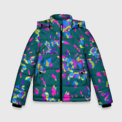 Куртка зимняя для мальчика Абстрактные лепестки, цвет: 3D-красный