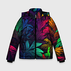 Зимняя куртка для мальчика Яркие абстрактные листья