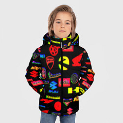 Куртка зимняя для мальчика Все логотипы авто бренды, цвет: 3D-красный — фото 2