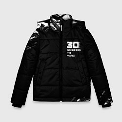 Куртка зимняя для мальчика Thirty seconds to mars штрихи бенд, цвет: 3D-светло-серый