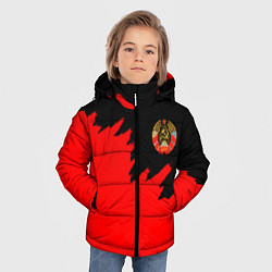 Куртка зимняя для мальчика СССР красный стиль силы, цвет: 3D-красный — фото 2