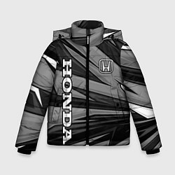 Куртка зимняя для мальчика Honda - монохромный спортивный, цвет: 3D-черный