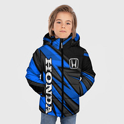 Куртка зимняя для мальчика Honda motors - синяя спортивная абстракция, цвет: 3D-светло-серый — фото 2