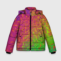 Куртка зимняя для мальчика Разноцветные пиксели, цвет: 3D-красный