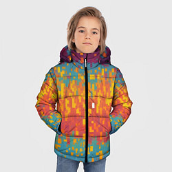 Куртка зимняя для мальчика Разноцветные пиксели, цвет: 3D-красный — фото 2