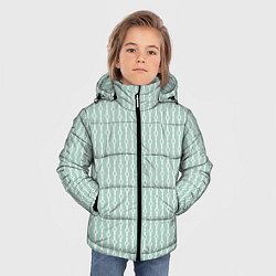 Куртка зимняя для мальчика Белый узор на бледно-зелёном, цвет: 3D-светло-серый — фото 2