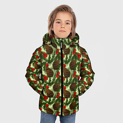 Куртка зимняя для мальчика Еловые шишки с клюквой, цвет: 3D-светло-серый — фото 2