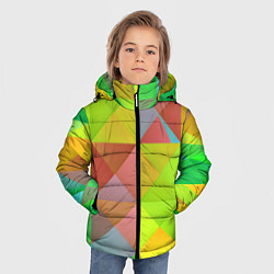 Куртка зимняя для мальчика Разноцветные фигуры, цвет: 3D-светло-серый — фото 2