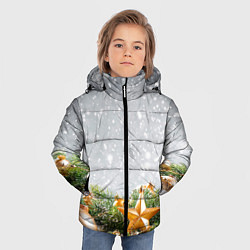 Куртка зимняя для мальчика Новогодняя ель, цвет: 3D-светло-серый — фото 2