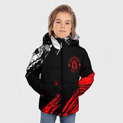 Куртка зимняя для мальчика ФК Манчестер Юнайтед спортивные краски, цвет: 3D-красный — фото 2