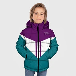 Куртка зимняя для мальчика FIRM темная сирень и бирюза, цвет: 3D-черный — фото 2