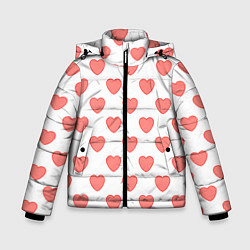 Зимняя куртка для мальчика Розовые сердца фон