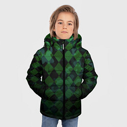 Куртка зимняя для мальчика Ромбовой паттерн, цвет: 3D-черный — фото 2