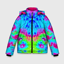 Куртка зимняя для мальчика Tie-Dye abstraction, цвет: 3D-светло-серый