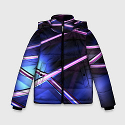Зимняя куртка для мальчика Фиолетовая геометрическая абстракция
