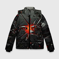 Куртка зимняя для мальчика Взрыв и черные камни, цвет: 3D-красный