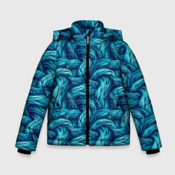 Куртка зимняя для мальчика Пучки ниток узор, цвет: 3D-красный