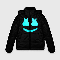 Куртка зимняя для мальчика Маршмеллоу голубое лого, цвет: 3D-черный