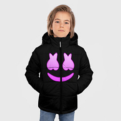 Куртка зимняя для мальчика Маршмеллоу розовый градиент лого, цвет: 3D-черный — фото 2