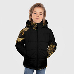 Куртка зимняя для мальчика Объемные узоры на черной ткани лепнина, цвет: 3D-красный — фото 2