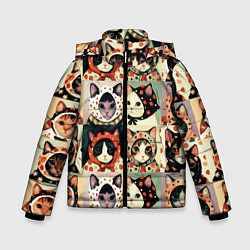 Зимняя куртка для мальчика Кот Алёнка - поп арт