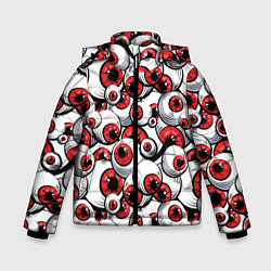 Куртка зимняя для мальчика Красные глазные яблоки, цвет: 3D-черный