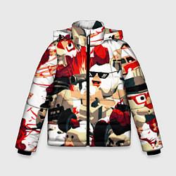 Куртка зимняя для мальчика Чикен Ган разборка, цвет: 3D-красный