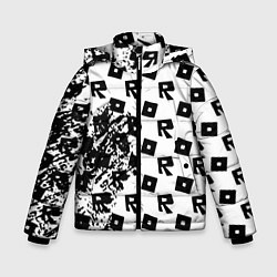 Куртка зимняя для мальчика Roblox pattern game black, цвет: 3D-светло-серый