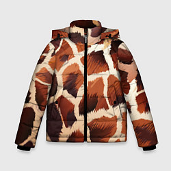 Куртка зимняя для мальчика Пятнистый мех жирафа, цвет: 3D-черный