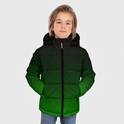Куртка зимняя для мальчика Чёрно зелёный градиент, цвет: 3D-красный — фото 2