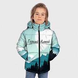 Куртка зимняя для мальчика Горный Алтай пейзаж, цвет: 3D-светло-серый — фото 2