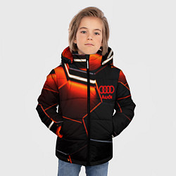Куртка зимняя для мальчика Audi неоновый соты, цвет: 3D-красный — фото 2