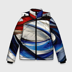 Куртка зимняя для мальчика Изогнутая абстракция, цвет: 3D-красный