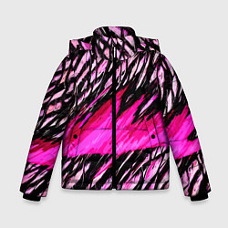 Куртка зимняя для мальчика Розовая буря, цвет: 3D-черный