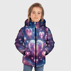 Куртка зимняя для мальчика Космические сердца - звезды, цвет: 3D-красный — фото 2