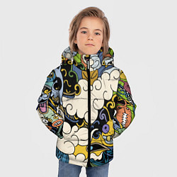 Куртка зимняя для мальчика Облачные монстры, цвет: 3D-черный — фото 2