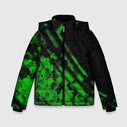 Куртка зимняя для мальчика Неоновые полосы цветные, цвет: 3D-черный