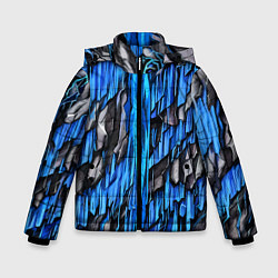 Куртка зимняя для мальчика Камень и синяя слизь, цвет: 3D-черный
