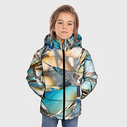 Куртка зимняя для мальчика Грани стеклянного камня, цвет: 3D-черный — фото 2