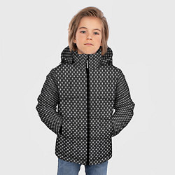 Куртка зимняя для мальчика Черно-белые ромбы, цвет: 3D-черный — фото 2