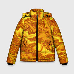 Куртка зимняя для мальчика Абстракция жидкое золото, цвет: 3D-черный