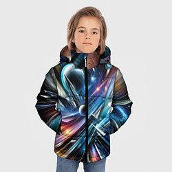 Куртка зимняя для мальчика Космос - футуризм, цвет: 3D-светло-серый — фото 2