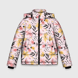 Зимняя куртка для мальчика Абстрактный паттерн с цветами
