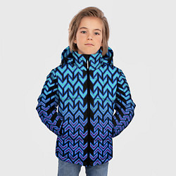 Куртка зимняя для мальчика Синие стрелки на чёрном фоне киберпанк, цвет: 3D-черный — фото 2