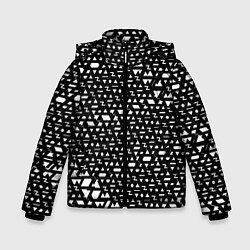 Куртка зимняя для мальчика Геометрические фигуры белые, цвет: 3D-черный
