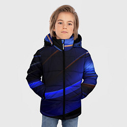 Куртка зимняя для мальчика Синее свечение на абстрактном фоне, цвет: 3D-черный — фото 2