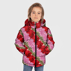 Куртка зимняя для мальчика Фон с лилиями и розами, цвет: 3D-светло-серый — фото 2