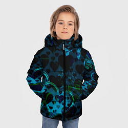 Куртка зимняя для мальчика Сердечки узоры, цвет: 3D-светло-серый — фото 2
