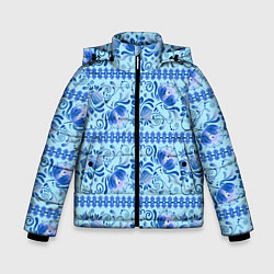 Зимняя куртка для мальчика Паттерн гжель узоры и цветы