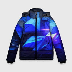 Куртка зимняя для мальчика Black blue background abstract, цвет: 3D-светло-серый